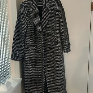 Aqua Black and White Outerwear